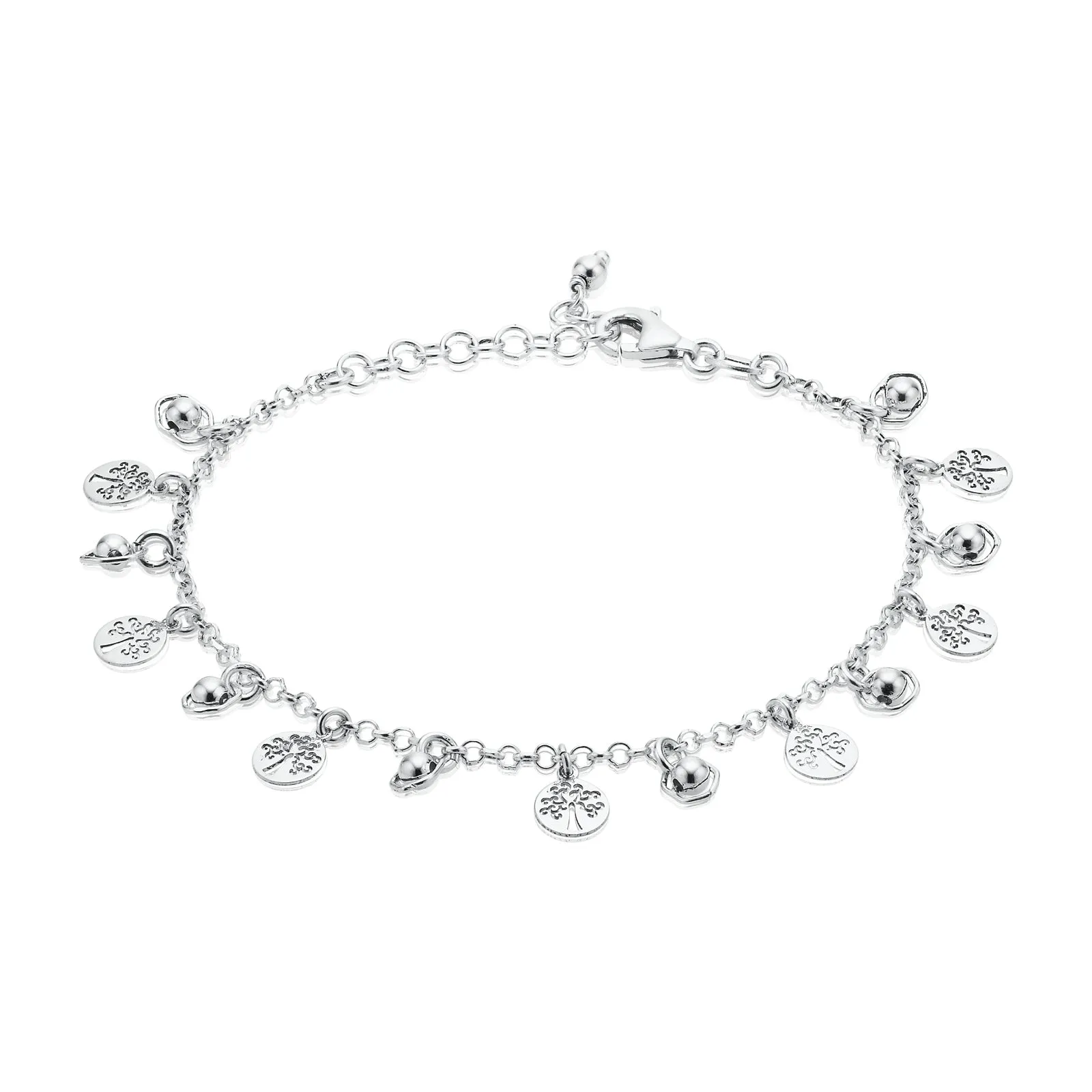 Sterling Silver 19cm Tree of Life Charm Bracelet