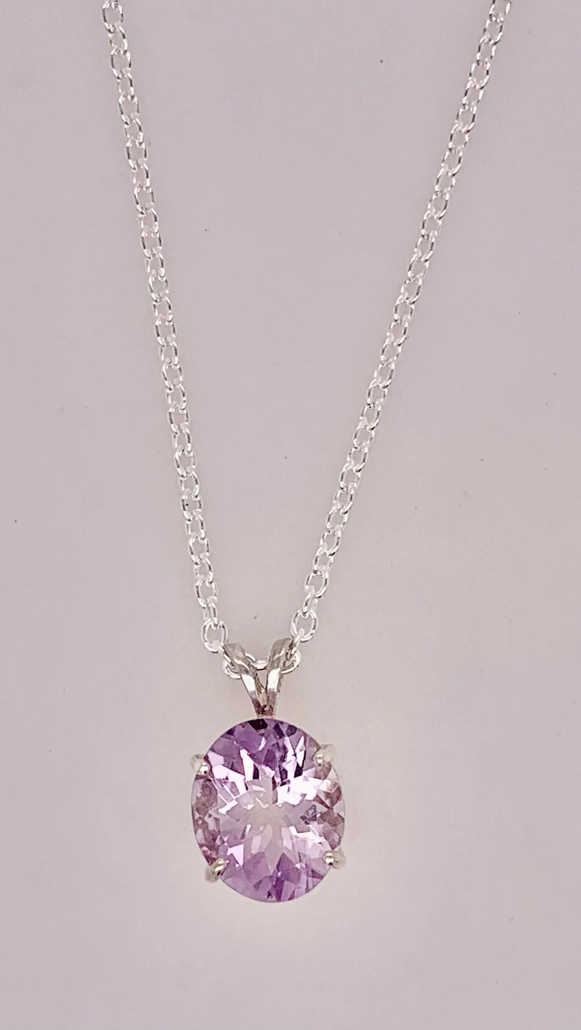 Sterling Silver Amethyst Pendant Necklace