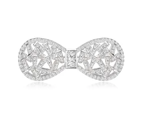 Sterling Silver Cubic Zirconia Bow Pin