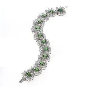 Sterling Silver Emerald CZ Bracelet