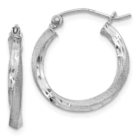 Sterling Silver Satin Finish D.C Hoop Earrings