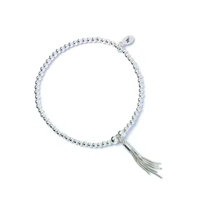 Sterling Silver Tassel Ball Bead Bracelet