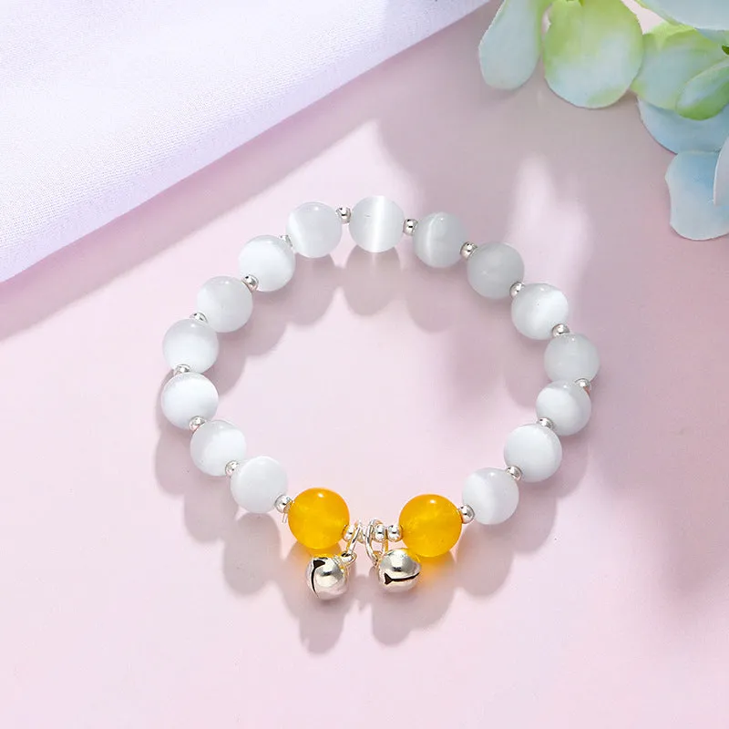 Strawberry Crystal and Opal Bell Bracelet for Women