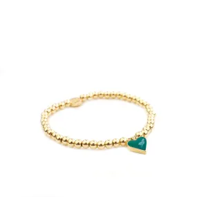 teal enamel heart bracelet