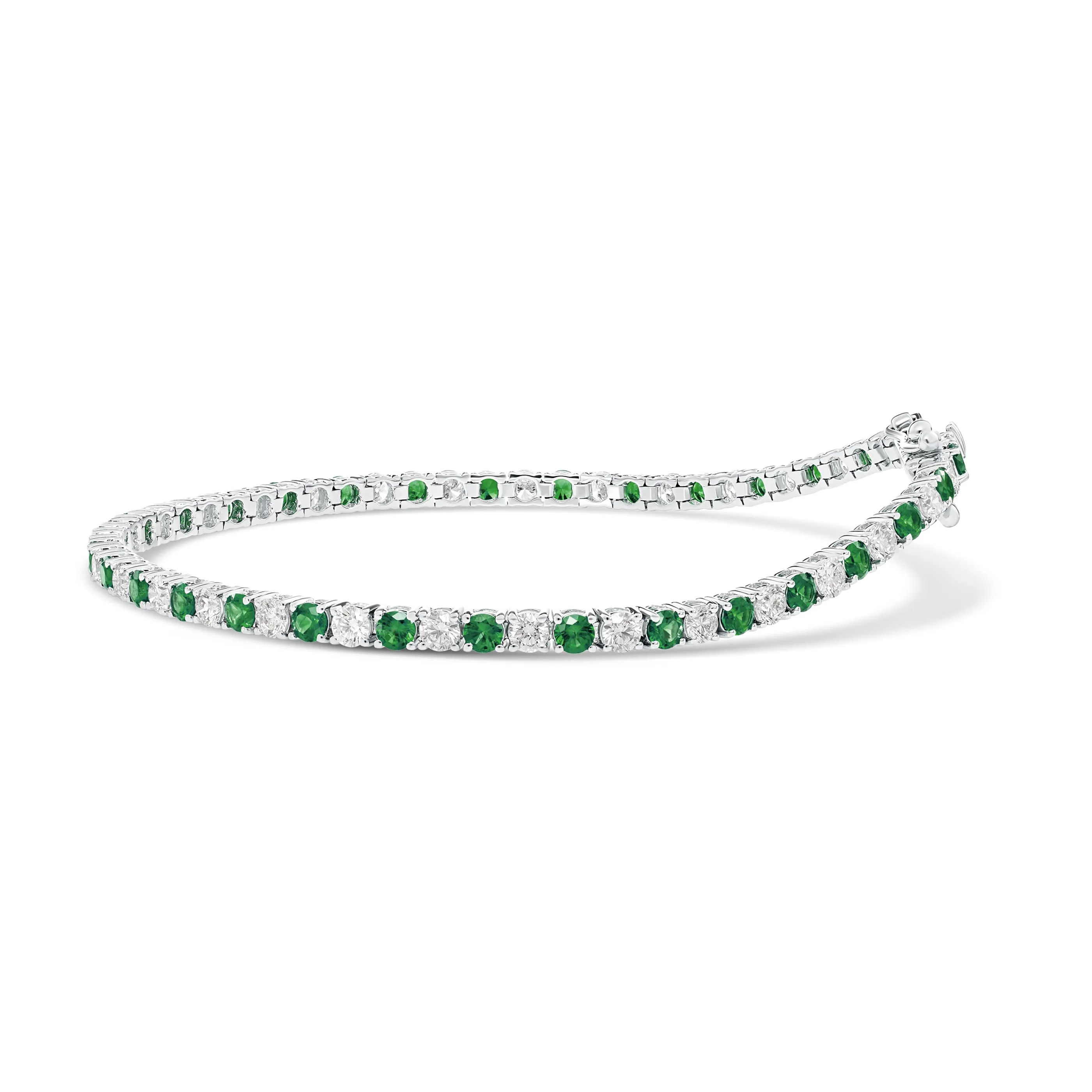 Tennis | Classic Diamond and Emerald Tennis Bracelet