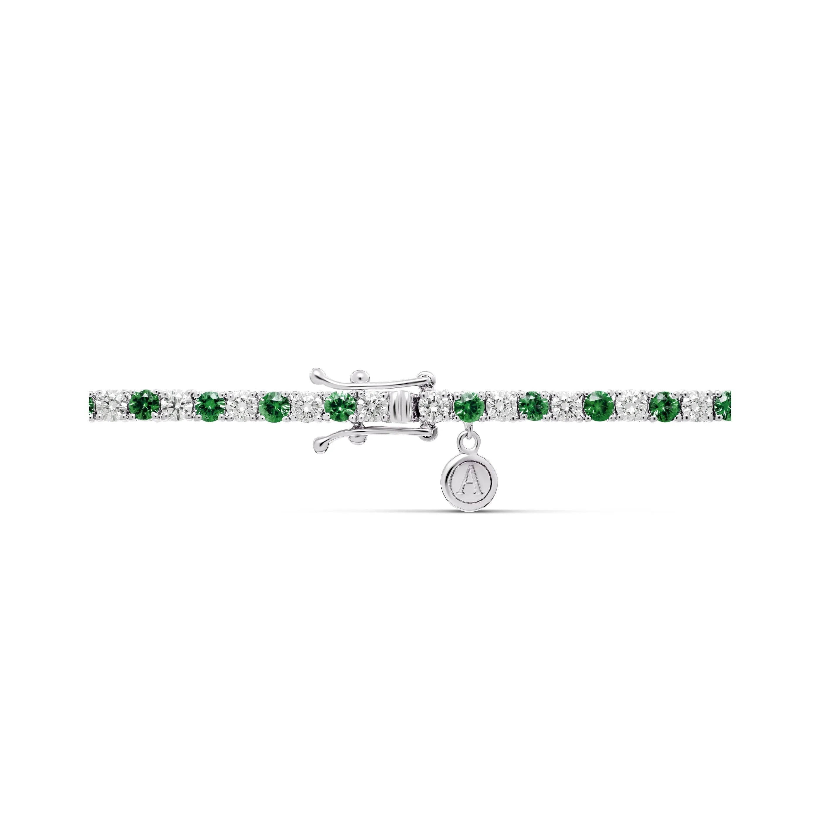 Tennis | Classic Diamond and Emerald Tennis Bracelet