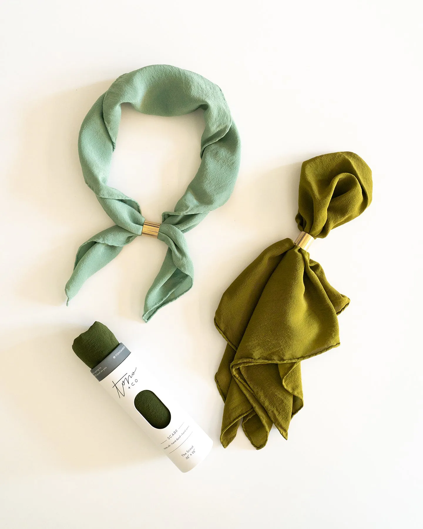 'The Scout' Washable Silk Scarf in Lichen