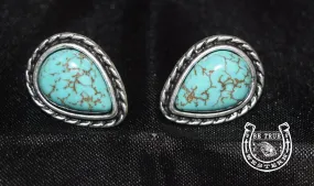 The Turquoise Tear Drop Stud Earrings