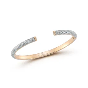 THOBY 18K GOLD AND ALL DIAMOND TUBULAR CUFF BRACELET