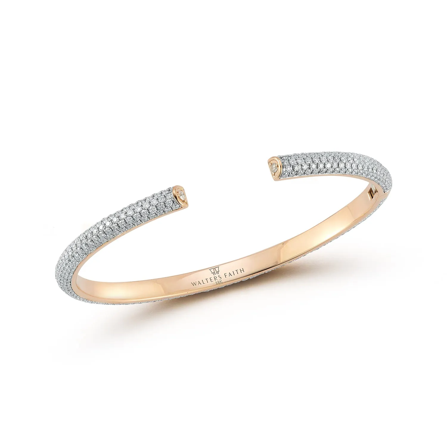 THOBY 18K GOLD AND ALL DIAMOND TUBULAR CUFF BRACELET