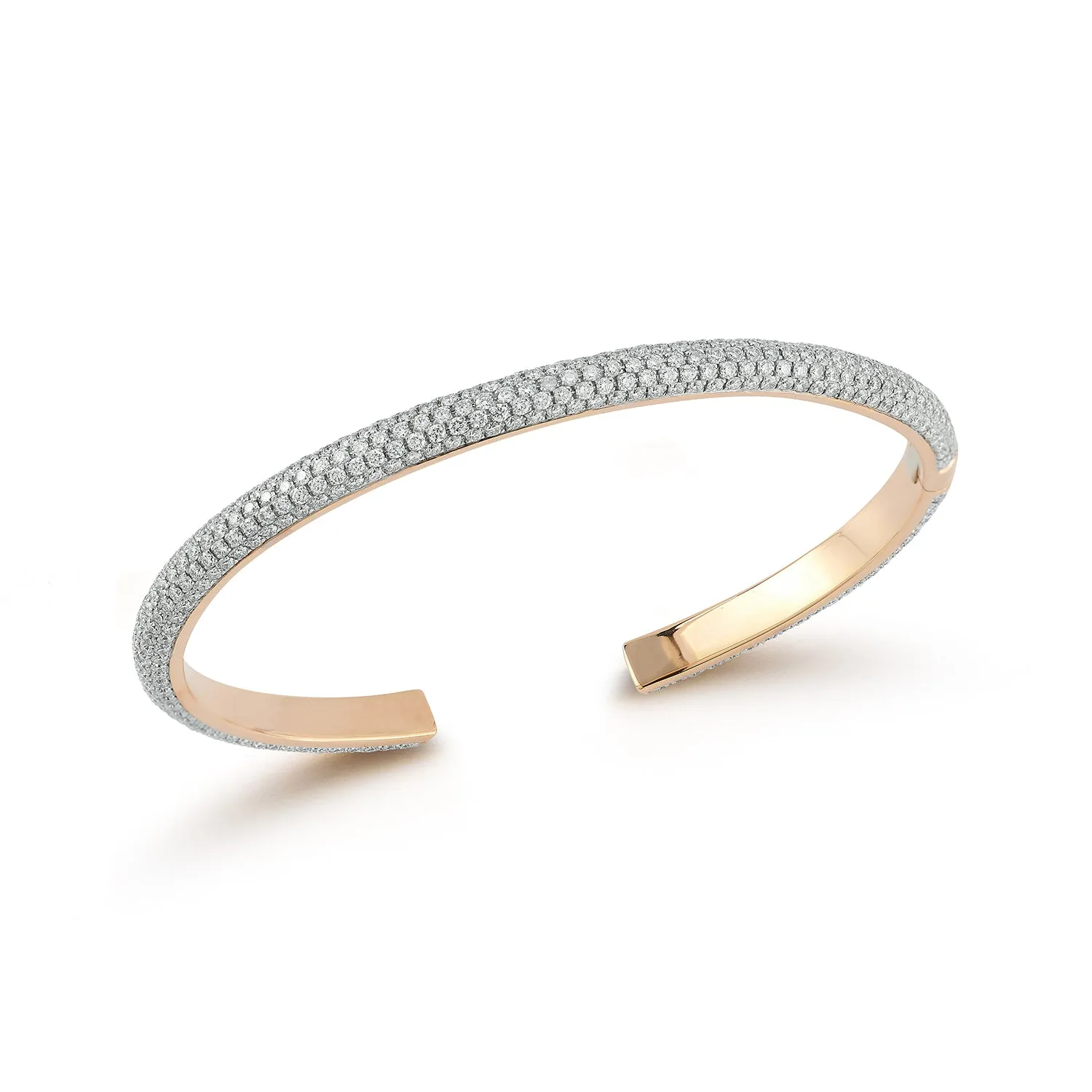 THOBY 18K GOLD AND ALL DIAMOND TUBULAR CUFF BRACELET