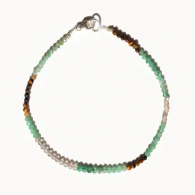 Tigers Eye   Emerald   Grey Moonstone Bracelet No.52