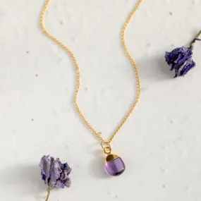 Tiny Teardrop Amethyst Necklace