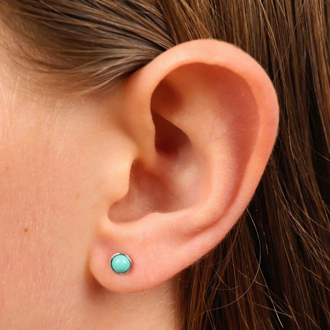 Tiny Turquoise - Sterling Silver Studs - Believe (8806-F)