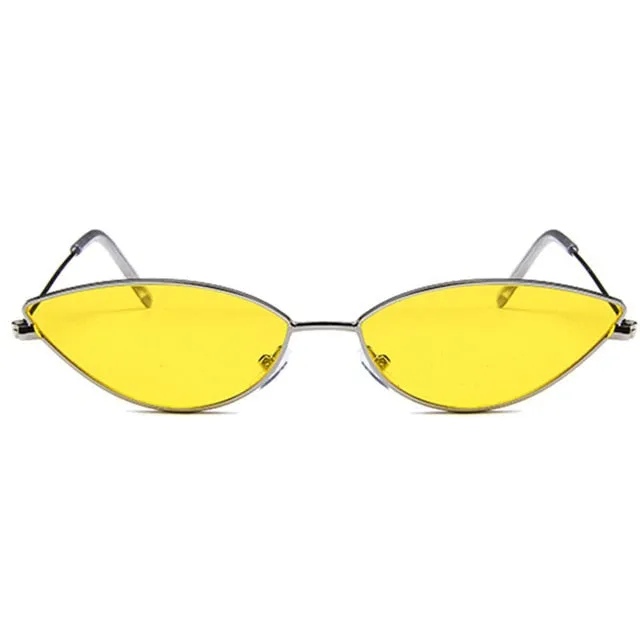 Trendy Girls Retro 70's Metal Frame Cat Eye Sun Glasses