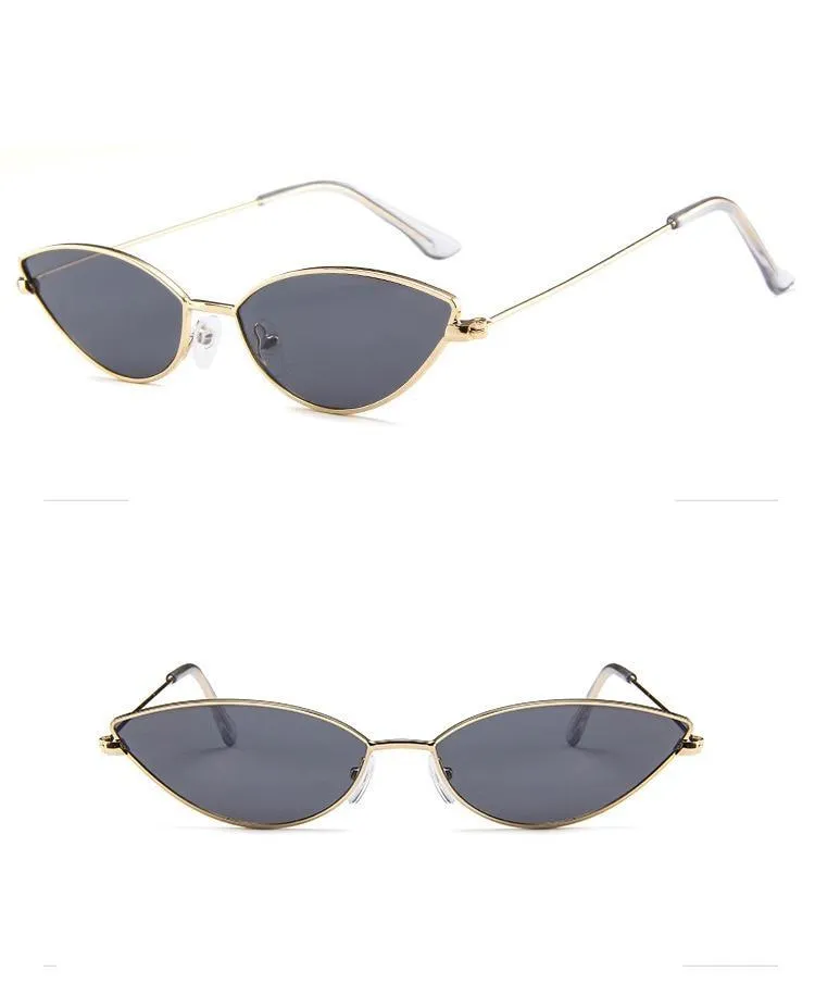 Trendy Girls Retro 70's Metal Frame Cat Eye Sun Glasses