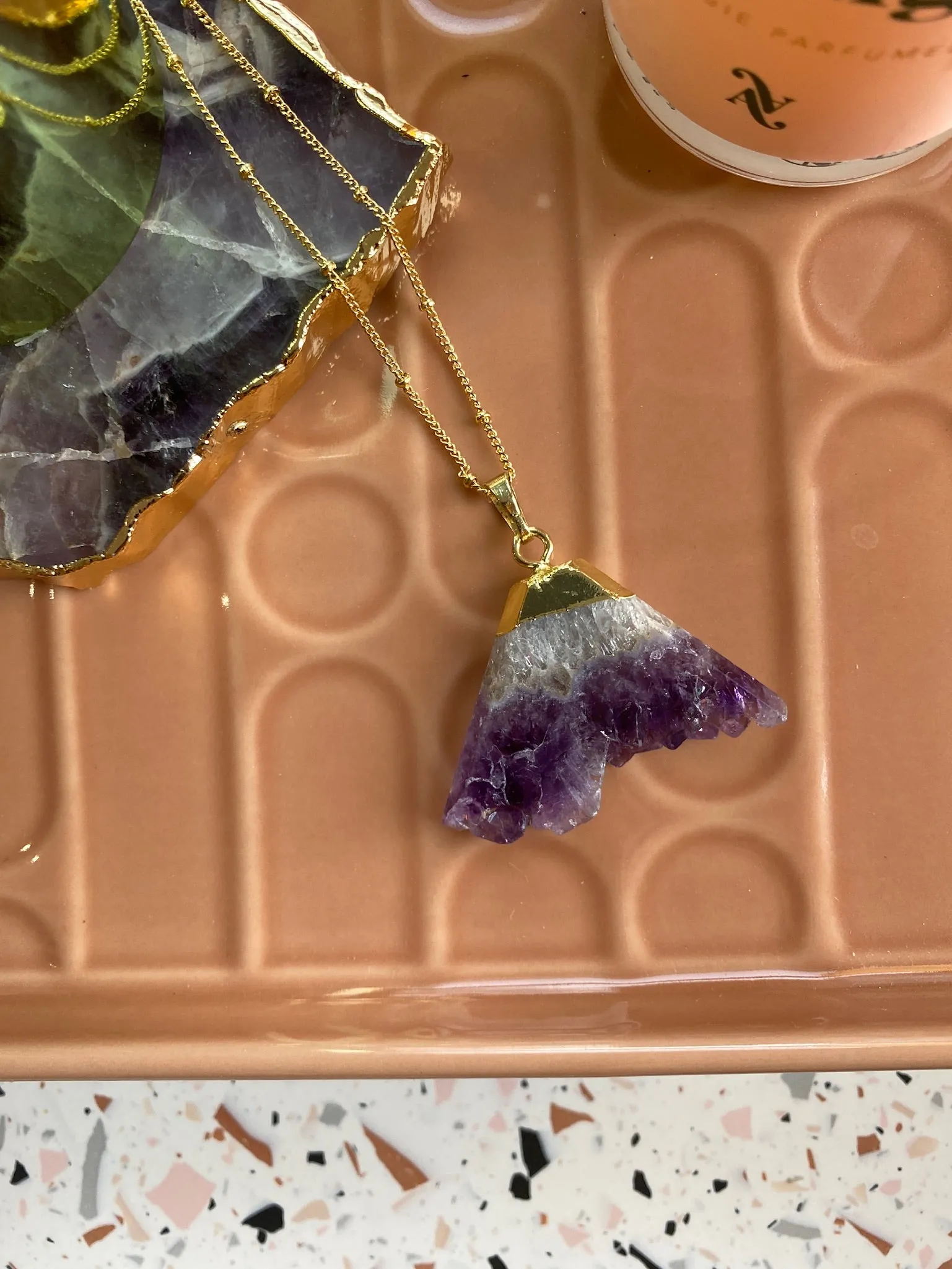 Triangle Necklace in Amethyst