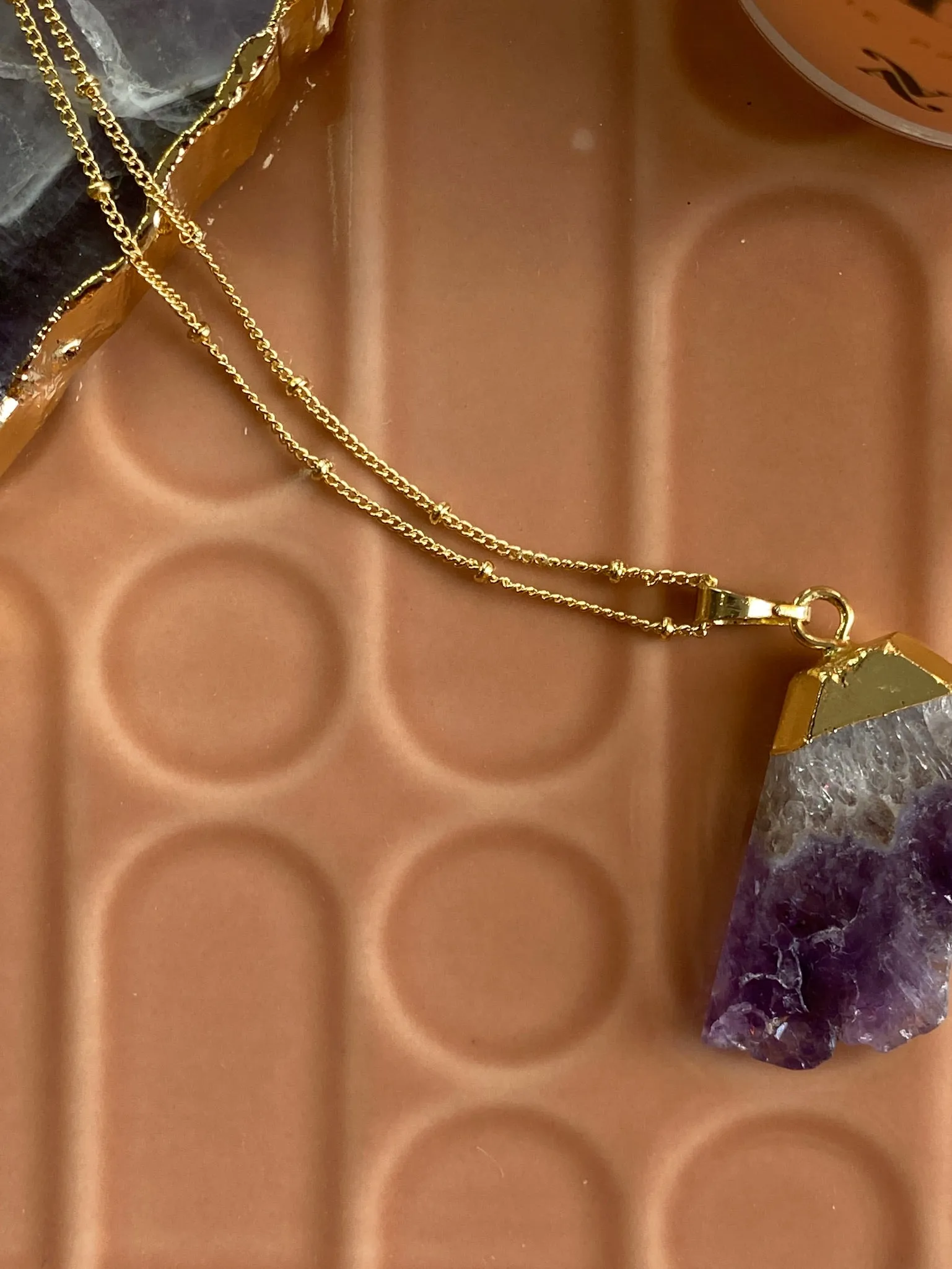 Triangle Necklace in Amethyst