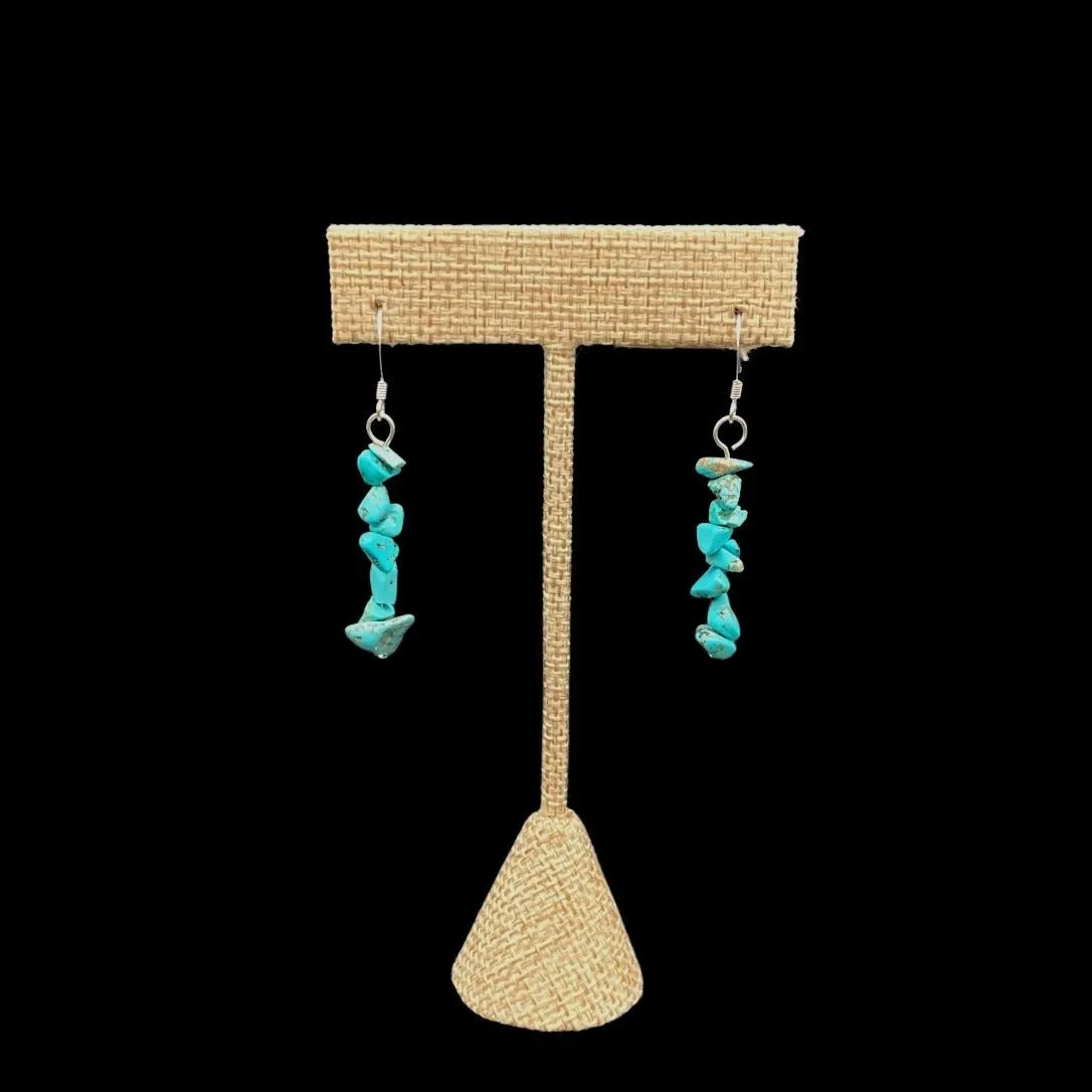 Turquoise Chip Dangle Earrings