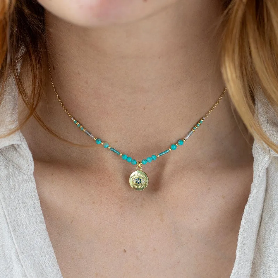 Turquoise Evil Eye Necklace