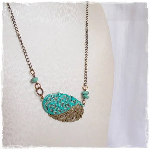 Turquoise Filigree Necklace