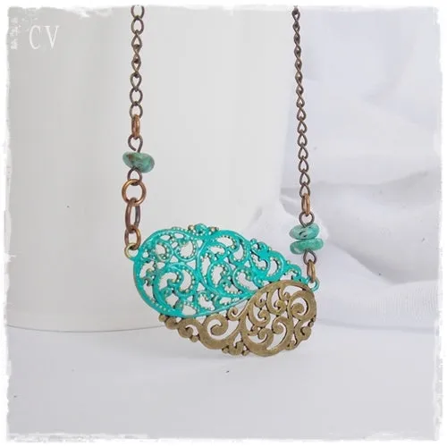 Turquoise Filigree Necklace