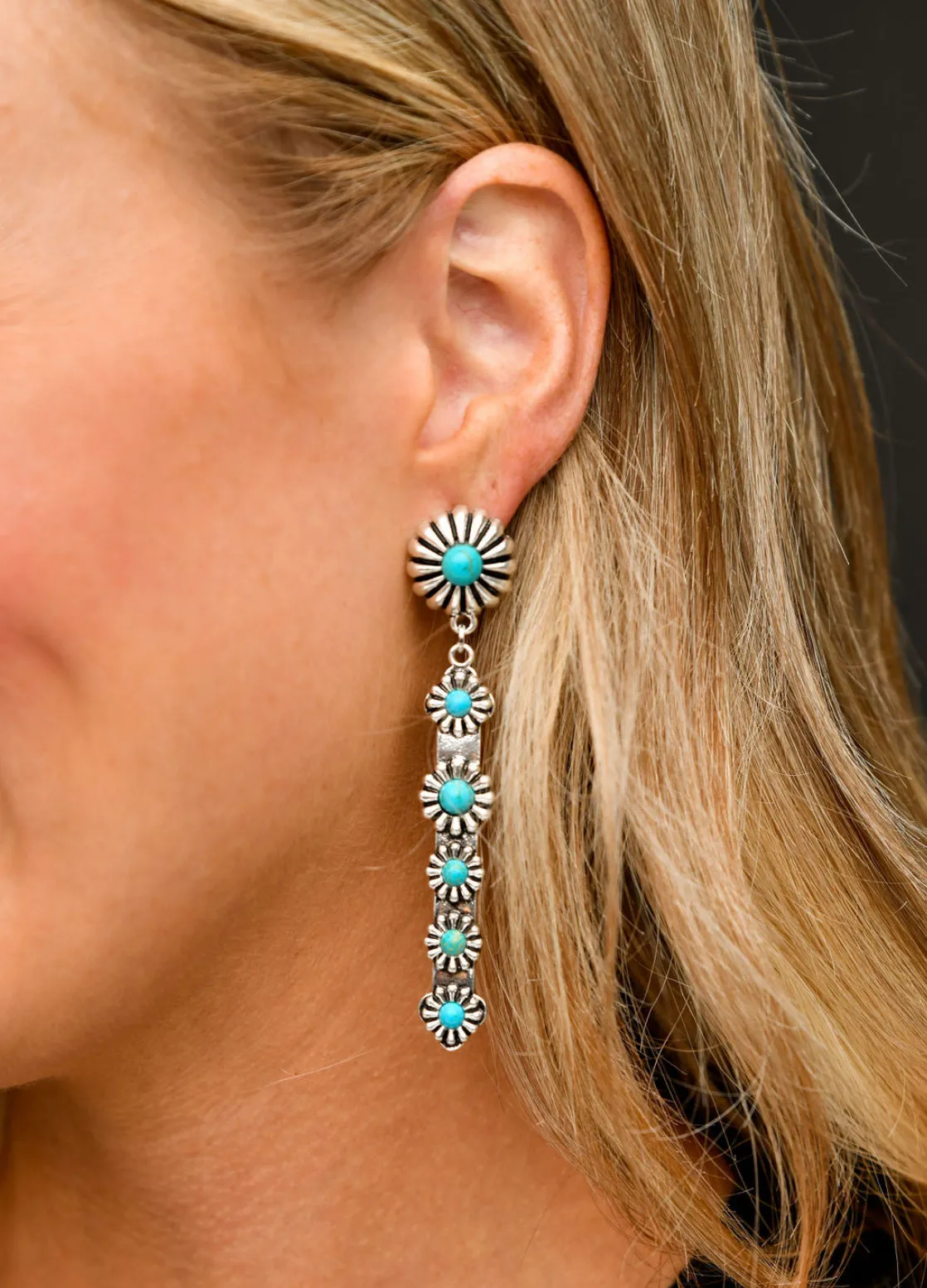 Turquoise Flowers Earrings