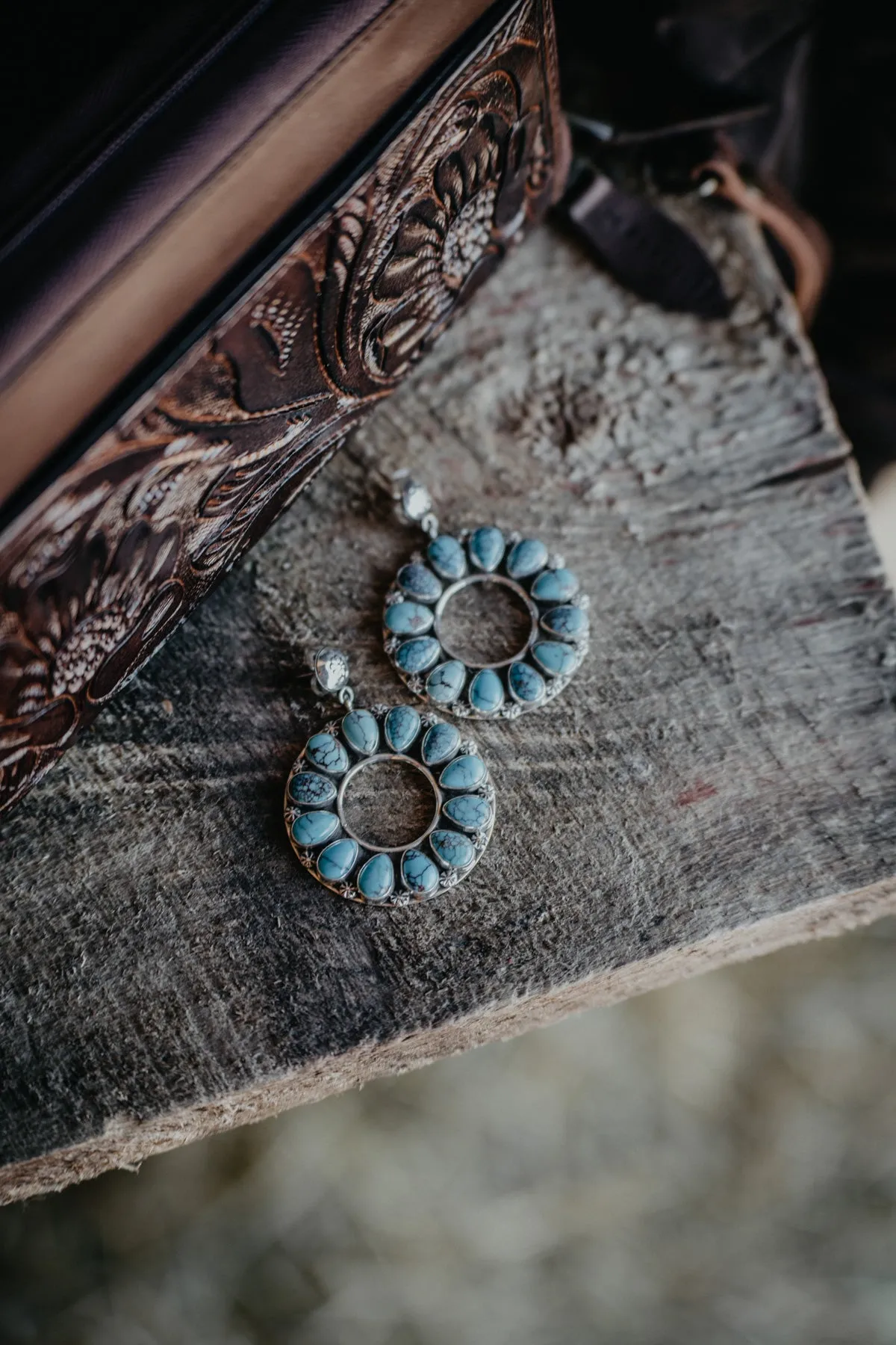 'Turquoise Goddess' Genuine Statement Earrings