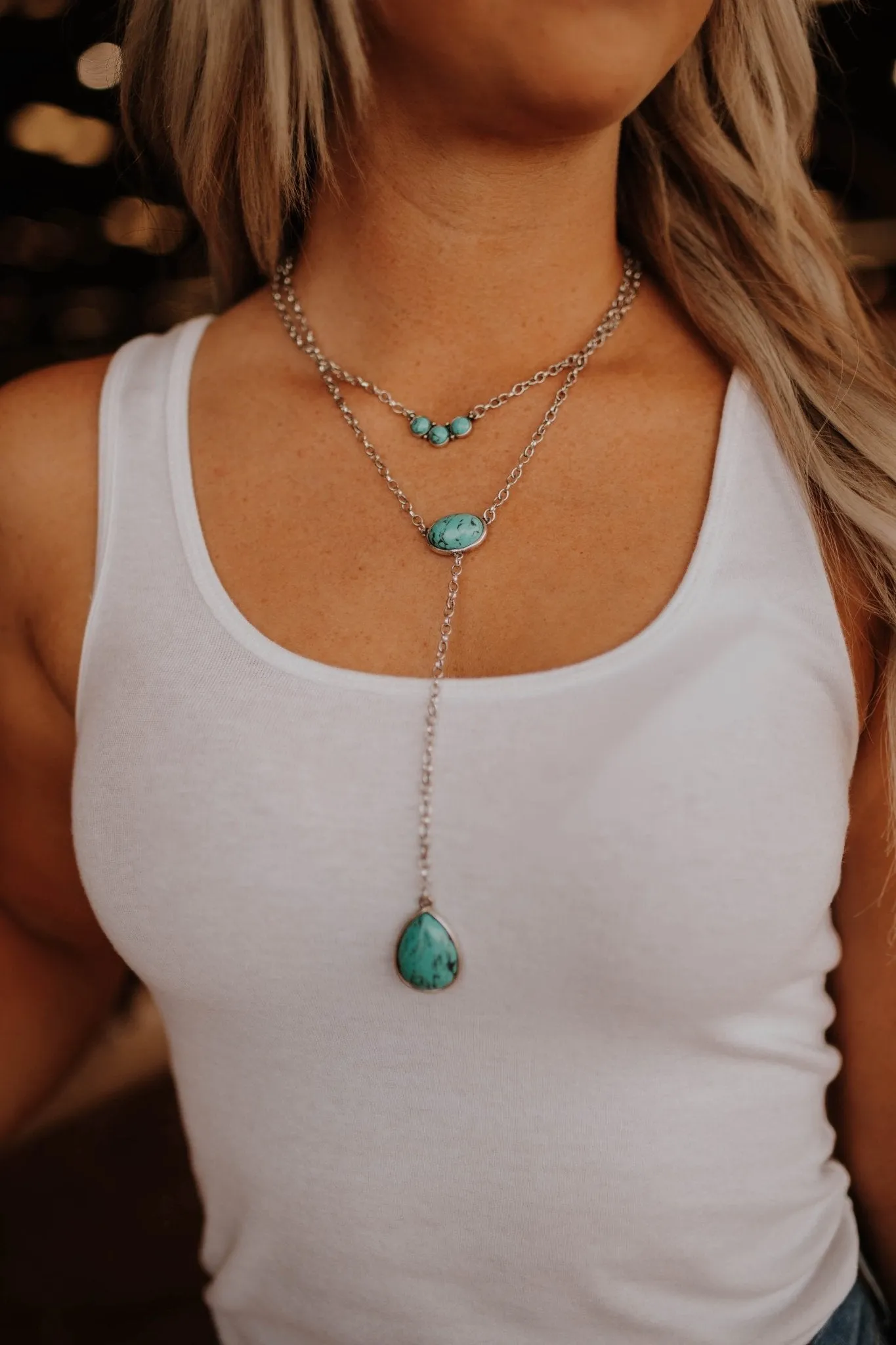 Turquoise Layered Necklace Set