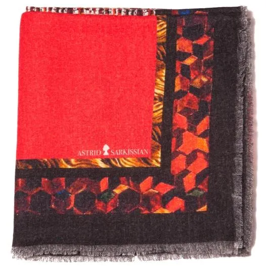 Twin Kings Calvaria Red Wool Scarf