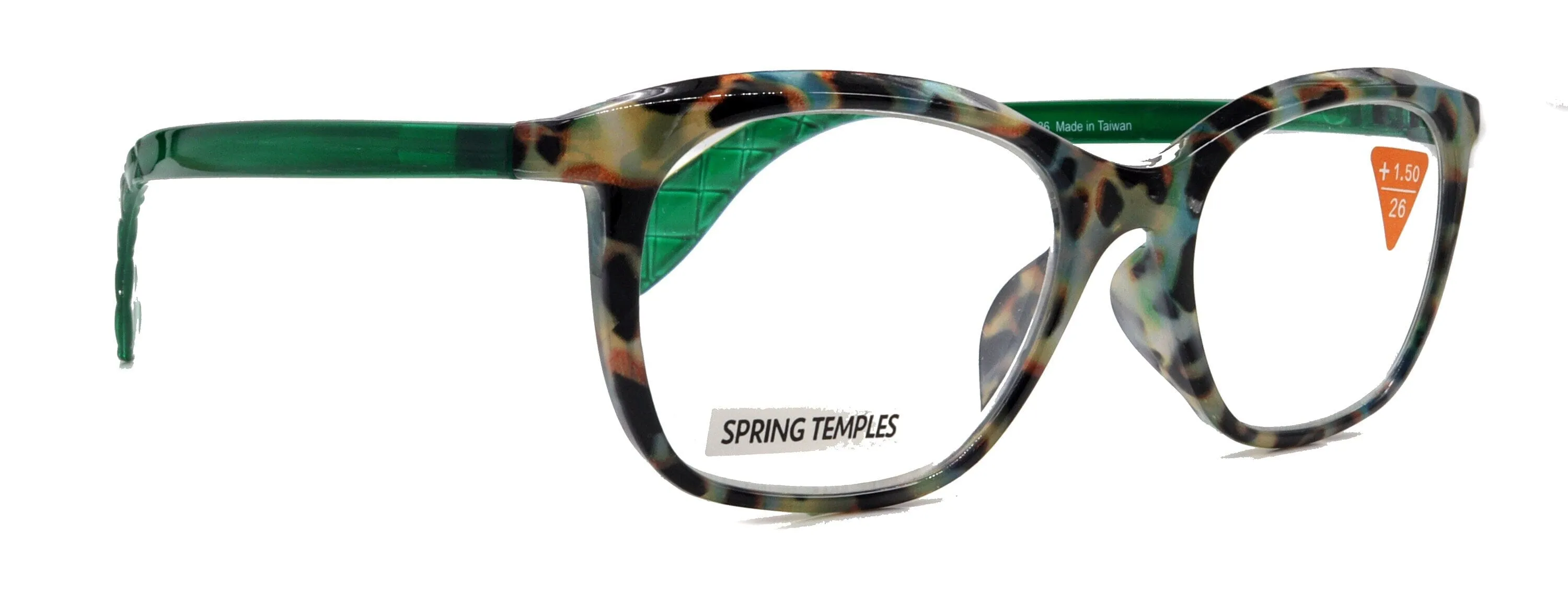 Venus, (Premium) Reading Glasses, High End Readers  1.25.. 4 Magnifying glasses, Rectangular. Optical Frame (Tortoise Green) NY Fifth Avenue