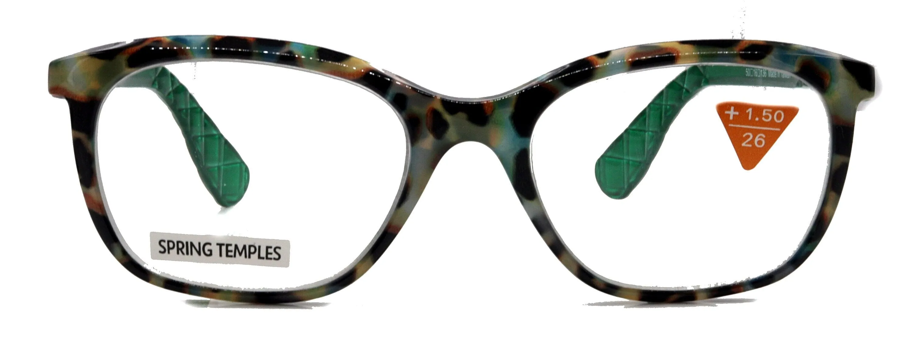 Venus, (Premium) Reading Glasses, High End Readers  1.25.. 4 Magnifying glasses, Rectangular. Optical Frame (Tortoise Green) NY Fifth Avenue