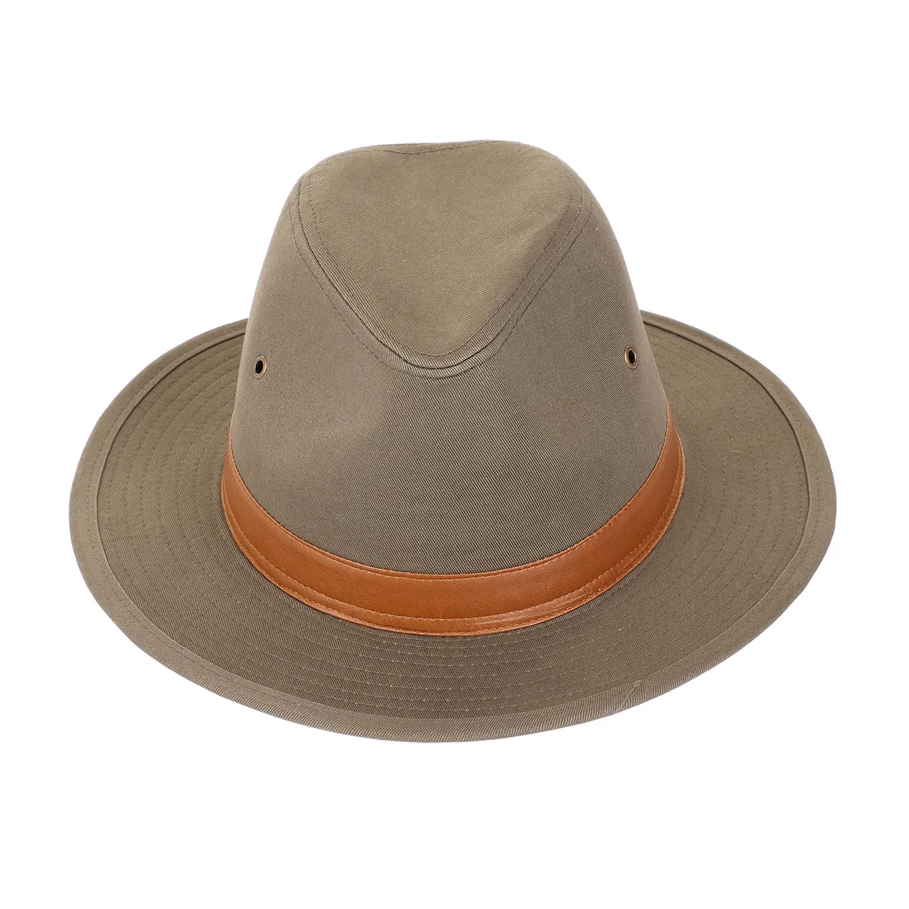 Washed Cotton Twill Fedora Hat