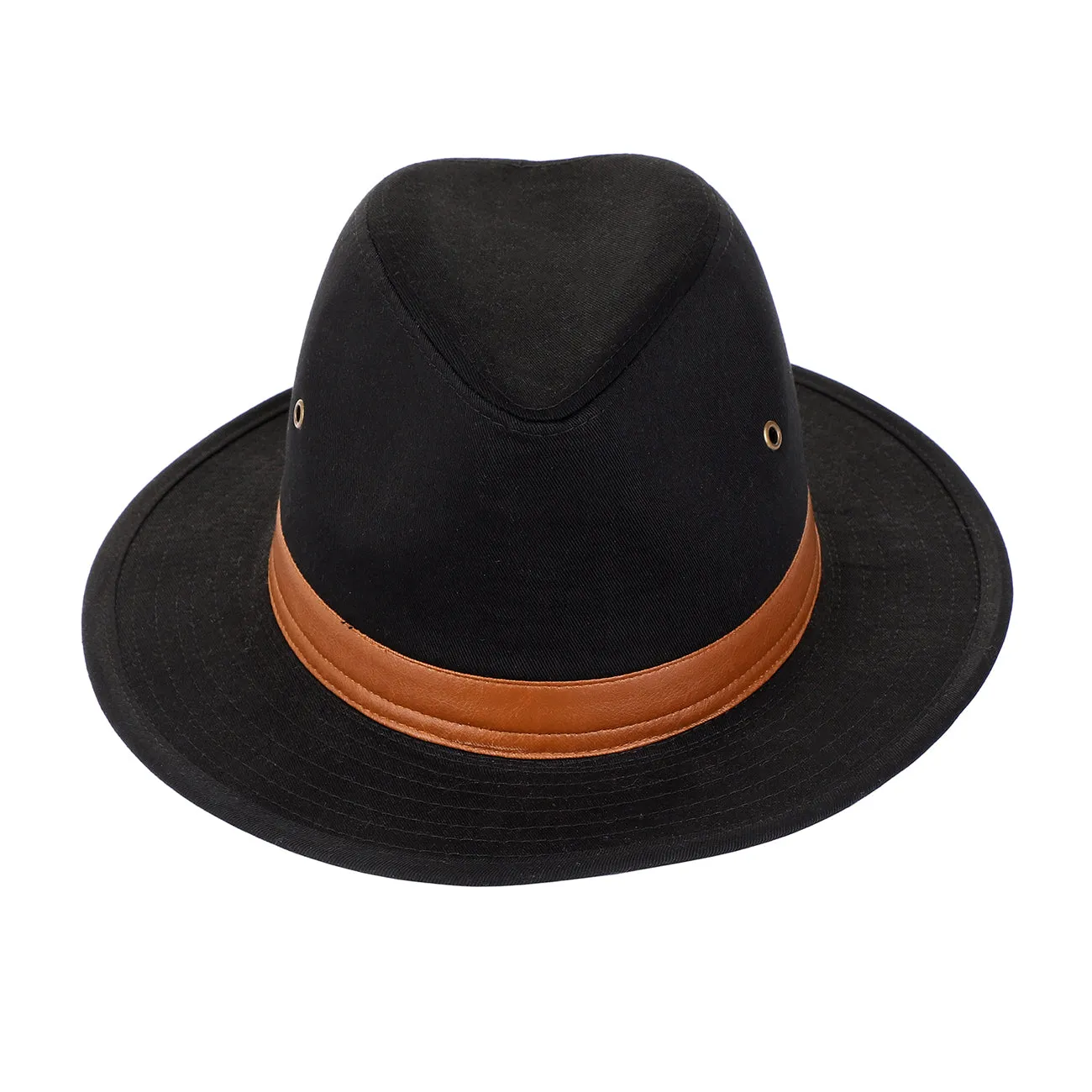 Washed Cotton Twill Fedora Hat