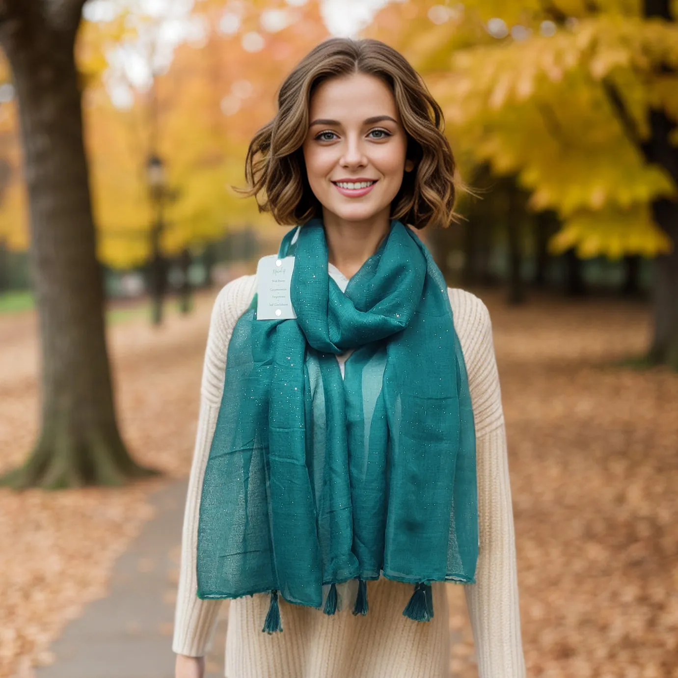 Wellness Sparkle Scarf - Malachite Green (70x180cm)