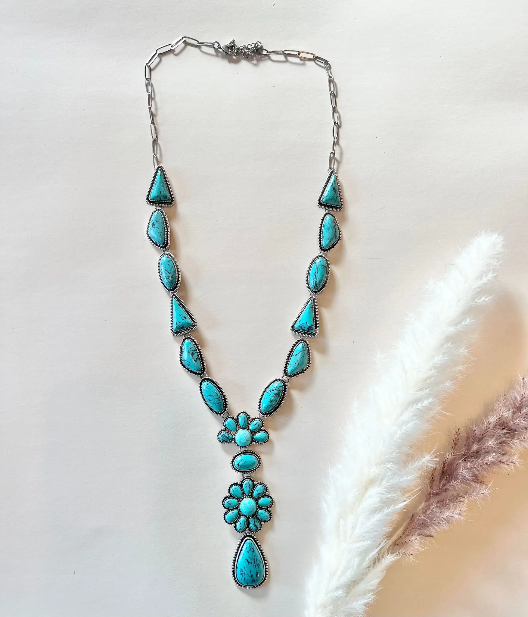 Western Multi Shape Turquoise Necklace