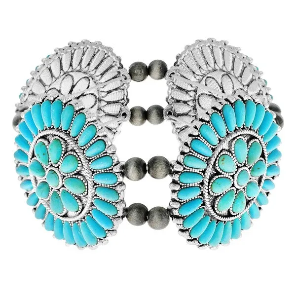 WESTERN TURQUOISE STRETCH BRACELET