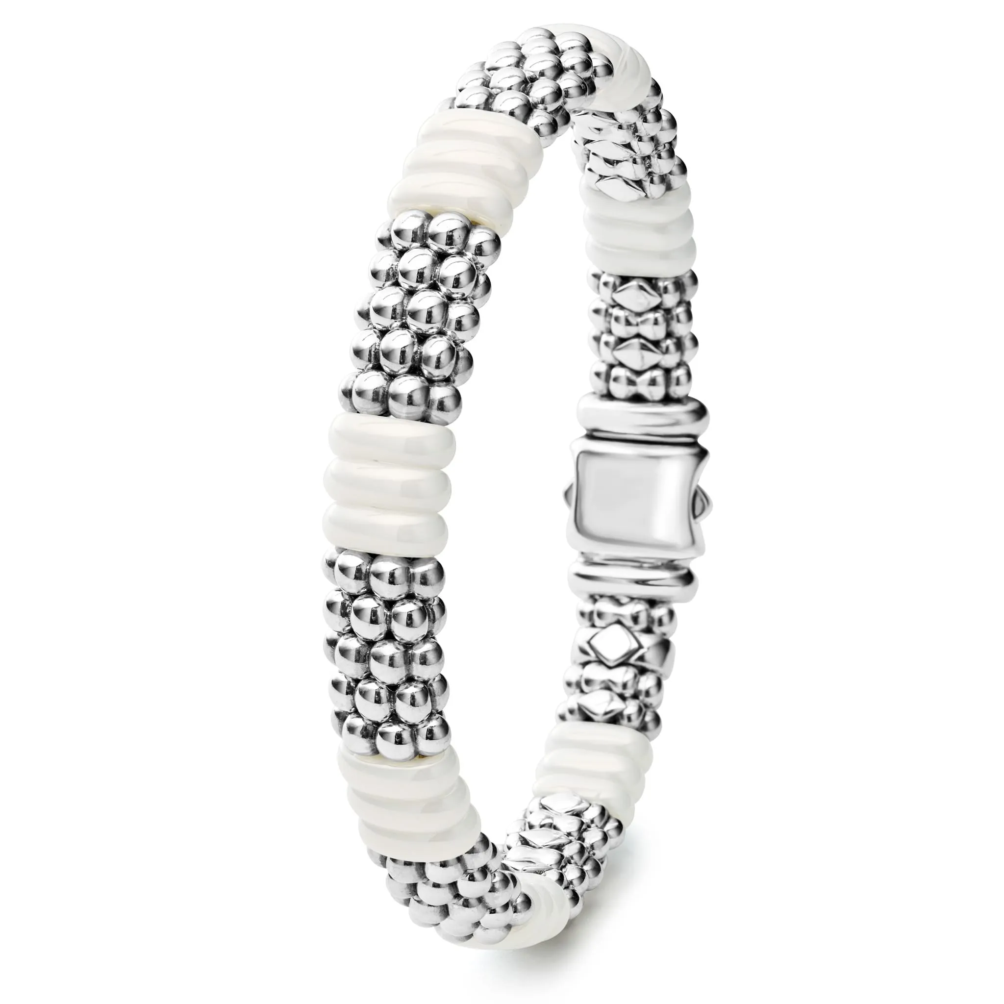 White Caviar Ceramic Caviar Beaded Bracelet | 9mm