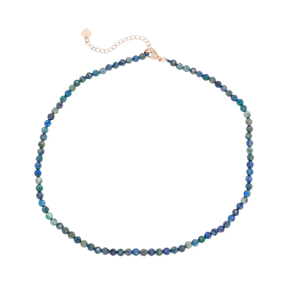 Women's Girls 4mm Beaded Gemstone Choker Necklace | Natural Gemstone Choker Necklace for Women and Girls