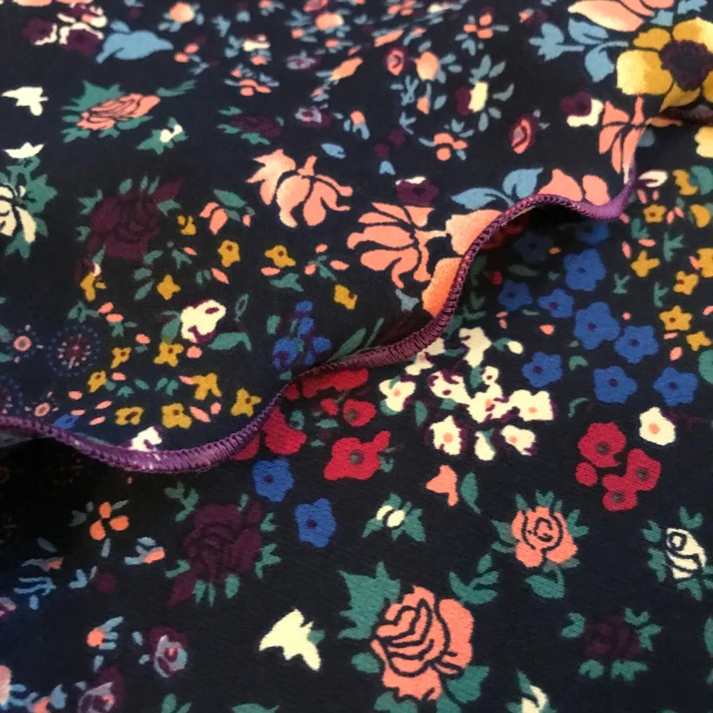 Women's Silky Patchwork Floral Head Scarf