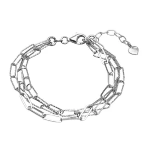 Women's Silver Bracelet | Multi Strands Charm Bracelet Adjustable Length | 925 Sterling Silver Bracelet