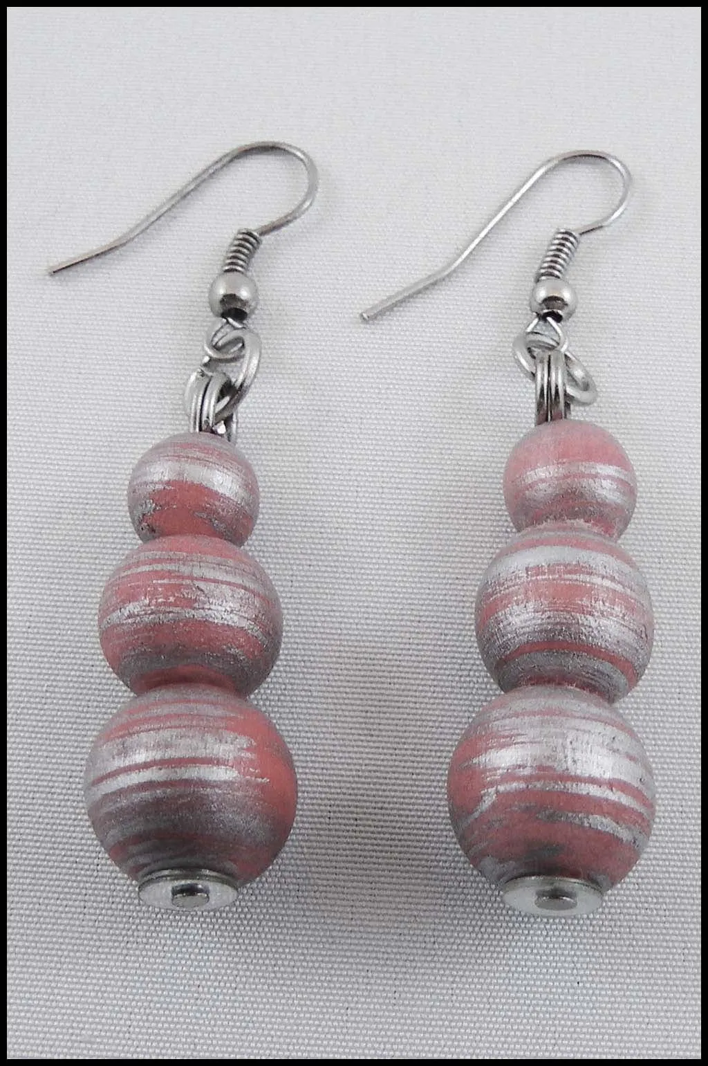 Wood Bead Drop Earrings