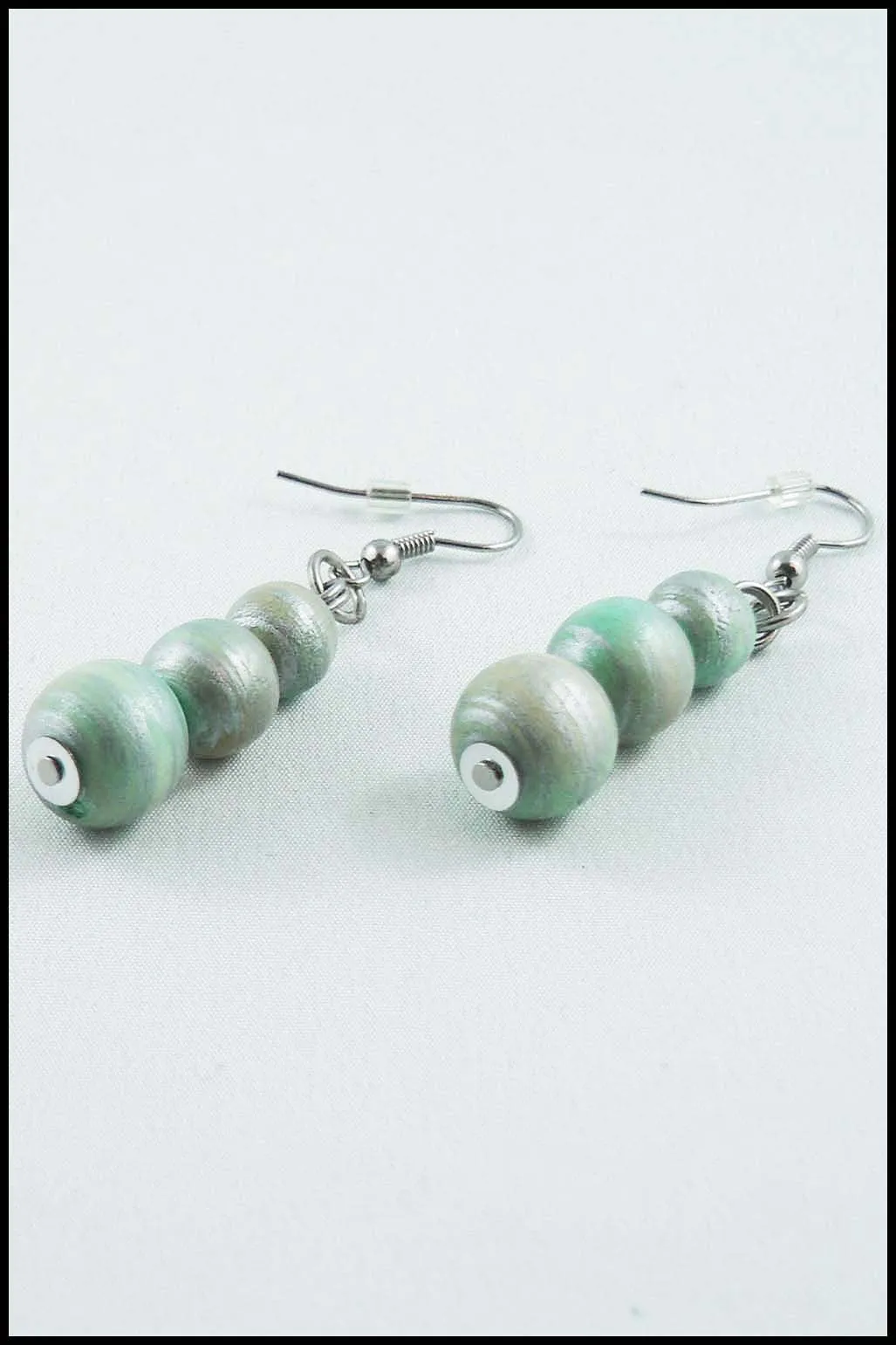 Wood Bead Drop Earrings