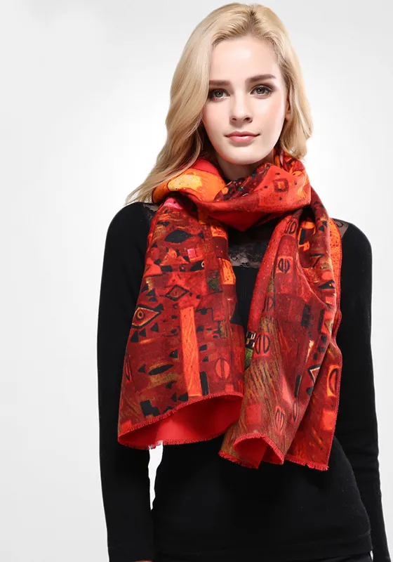 Wool Print Warm Scarf