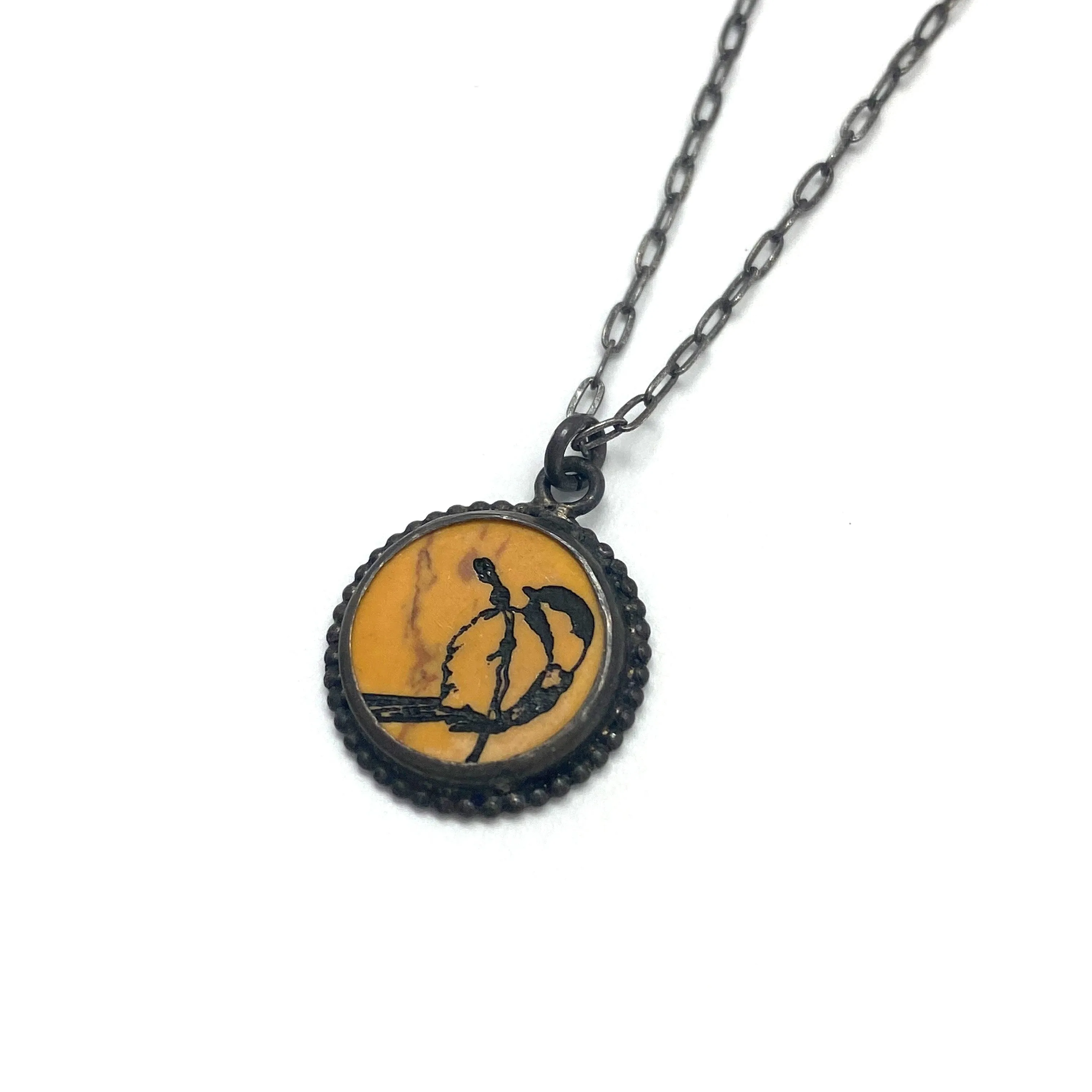 Yellow Spiney Robin Pendant